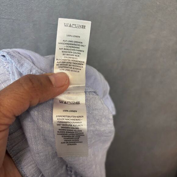 Tahari Womens 100% Linen Shorts 1X Light Blue Elastic Waist Casual Summer Resort - Picture 8 of 14